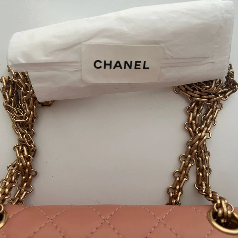 🔥CHANEL Reissue 2.25 Quilted Flap in Peace Pink Aged Calfskin